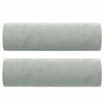 vidaXL Canapé 2 places avec oreillers gris clair 120 cm velours