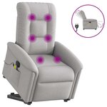 vidaXL Fauteuil inclinable de massage électrique gris nuage tissu
