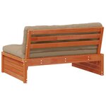 vidaXL Sofa de jardin milieu Pin massif Brun Ciré