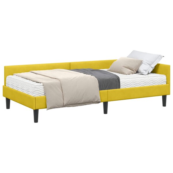 vidaXL Cadre de lit d'angle avec matelas 2 pc Jaune 90 x 190 cm