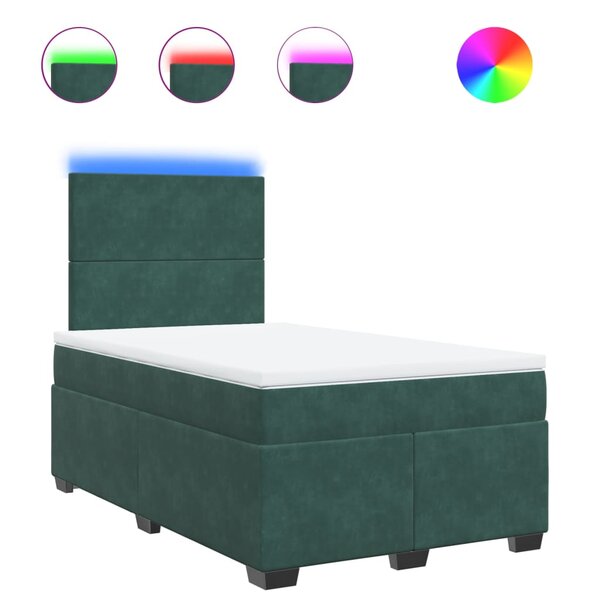 vidaXL Sommier à lattes de lit et matelas Vert foncé 120x200cm Velours