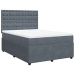 vidaXL Sommier à lattes de lit et matelas Gris foncé 140x190cm Velours