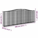 vidaXL Paniers à gabions arqués 20 Pièces 400x30x140/160 cm Fer galvanisé