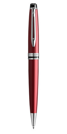 Waterman expert stylo bille  rouge foncé  recharge bleue pointe moyenne  coffret cadeau