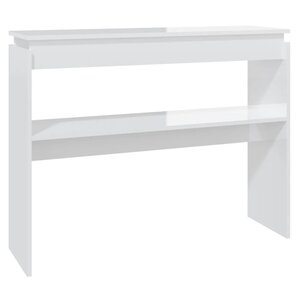 vidaXL Table console blanc brillant 102x30x80 cm bois d'ingénierie
