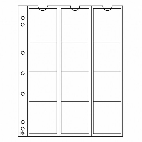 Paquet de 5 feuilles leuchtturm numis pour monnaies d'un diamètre jusqu'à 44 00 mm (315584)