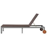 vidaXL Chaise longue avec roues Résine tressée Marron