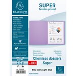 Paquet 100 Chemises Super 210 - 24x32cm - Bleu Clair - X 5 - Exacompta