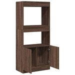 vidaXL Buffet haut chêne marron 63x33x140 cm bois d'ingénierie