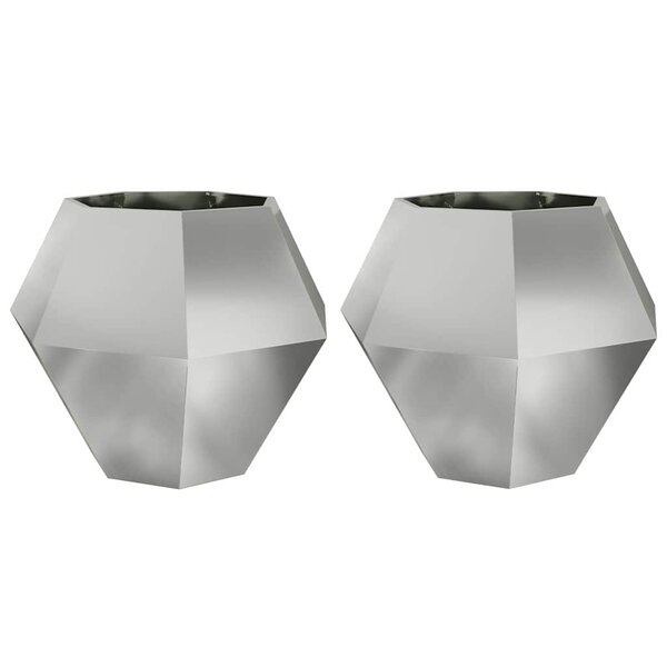 vidaXL Jardinière 2 Pièces Argent 100 x 100 x 80 cm Acier galvanisé