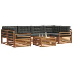 vidaXL Ensemble de canapés d'extérieur 7 Pièces Naturel et Anthracite