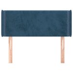 vidaXL Tête de lit avec oreilles Bleu foncé 103x16x78/88 cm Velours