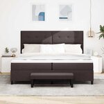 vidaXL Lit à ressorts avec matelas Marron foncé 200 x 200 cm tissu