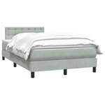 vidaXL Sommier à lattes de lit et matelas gris clair 120x210cm velours