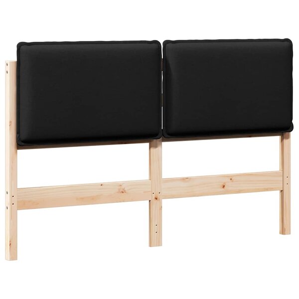 vidaXL Tête de lit capitonnée Naturel et Noir 150 cm Pin massif