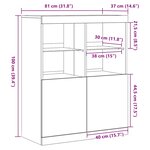vidaXL Buffet sonoma gris 81x37x100 cm bois d'ingénierie