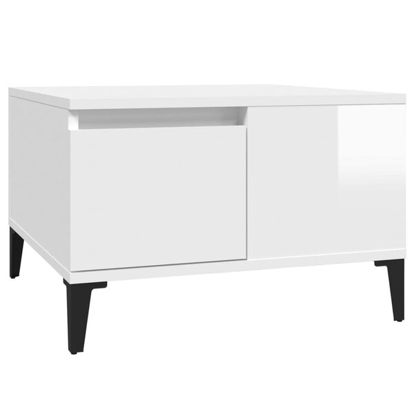 vidaXL Table basse blanc brillant 55x55x36 5 cm bois d'ingénierie