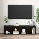 vidaXL Meuble TV 2 Pièces Noir 37 x 35 x 37 cm Bois d'ingénierie