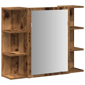 vidaXL Armoire à miroir de salle de bain vieux bois bois d'ingénierie