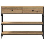 vidaXL Table console avec tiroir Chêne artisanal 72 5 x 25 x 75 cm
