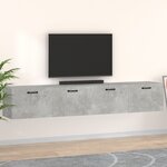 vidaXL Armoires murales 2 Pièces Gris béton 100x36 5x35 cm