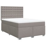 vidaXL Sommier à lattes de lit avec matelas Taupe 140x190 cm Tissu