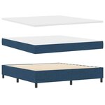 vidaXL Lit à ressorts avec matelas Bleu 180 x 200 cm tissu