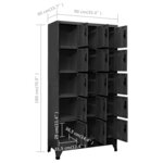 vidaXL Armoire à casiers Anthracite 90x40x180 cm Acier