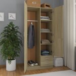 vidaXL Garde-robe Chêne sonoma 80x52x180 cm Aggloméré