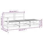 vidaXL Salon de jardin 3 Pièces blanc bois massif de pin