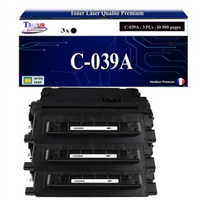 T3AZUR -3x Toners compatibles avec Canon 039 (0287C001) pour Canon LBP-351x  LBP-352x Noir - 10 500p
