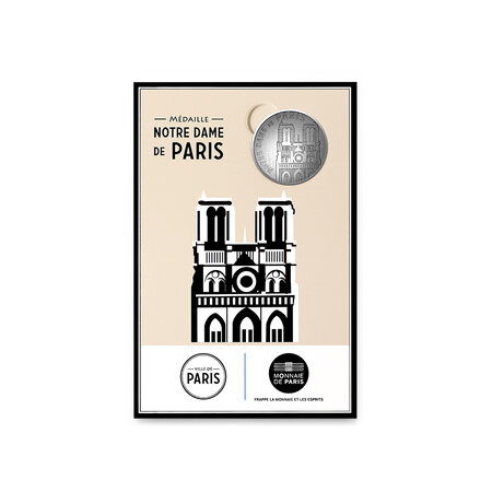 Mini-médaille notre dame de paris et sa cartelette