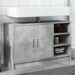vidaXL Armoire d'évier gris béton 90x29x55 cm bois d'ingénierie