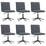 vidaXL Chaises à manger lot de 6 gris foncé velours