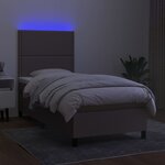 vidaXL Sommier à lattes de lit et matelas et LED Taupe 90x190 cm Tissu