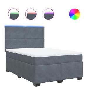 vidaXL Sommier à lattes de lit et matelas Gris foncé 160x200cm Velours