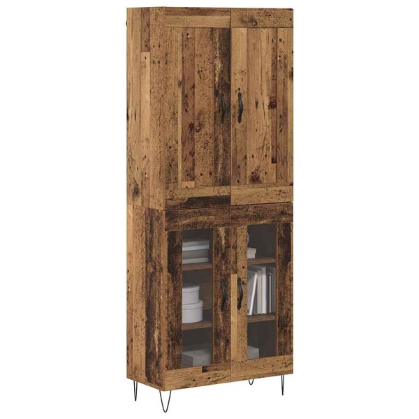 vidaXL Haut Armoire Bois Ancien 69 5 x 34 x 180 cm Bois d'ingénierie