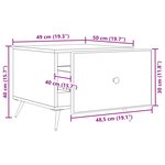 vidaXL Table basse Gris béton 49 x 50 x 40 cm Bois d'ingénierie