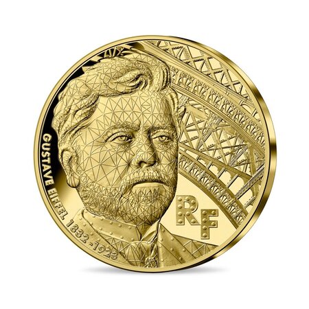Gustave Eiffel - 100 ans de sa disparition Monnaie de 50€ Or 1/4 oz
