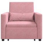 vidaXL Canapé-lit convertible rose velours 3-en-1