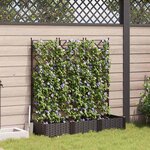 vidaXL Jardinière de Jardin avec Treillis 3 Pièces Marron 120x40x125.5 cm