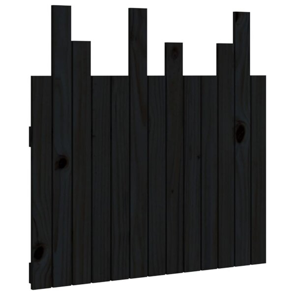 vidaXL Tête de lit murale Noir 82 5x3x80 cm Bois massif de pin