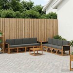 vidaXL Ensemble de canapés d'extérieur 7 Pièces Naturel et Anthracite