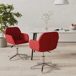 vidaXL Chaises pivotantes à manger lot de 2 Rouge bordeaux Tissu