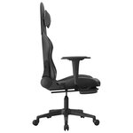 vidaXL Chaise de jeu de massage et repose-pied Noir et gris Similicuir