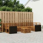vidaXL Ensemble de canapés d'extérieur 8 Pièces Naturel