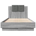 vidaXL Cadre de lit tête de lit et lumières LED sonoma gris 90x190 cm