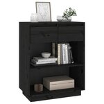 vidaXL Armoire console Noir 60x34x75 cm Bois de pin solide