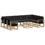 vidaXL Ensemble de canapés d'extérieur 10 Pièces Blanc et noir