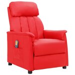 vidaXL Fauteuil de massage Rouge Similicuir
